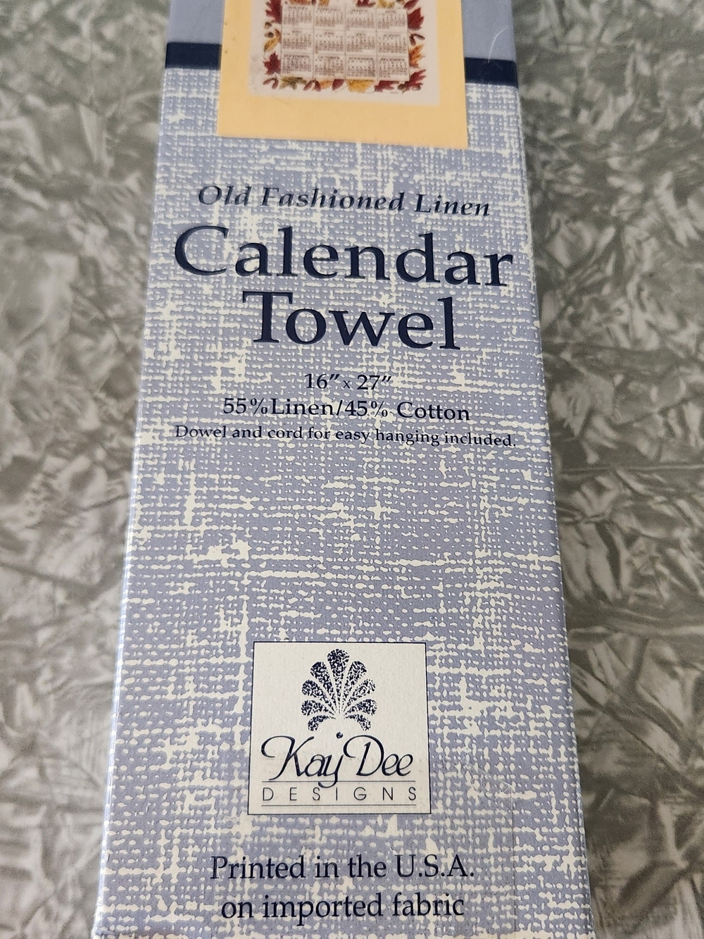 Kay Dee Designs Blue Linen Calendar Towel - Old Fashioned Style